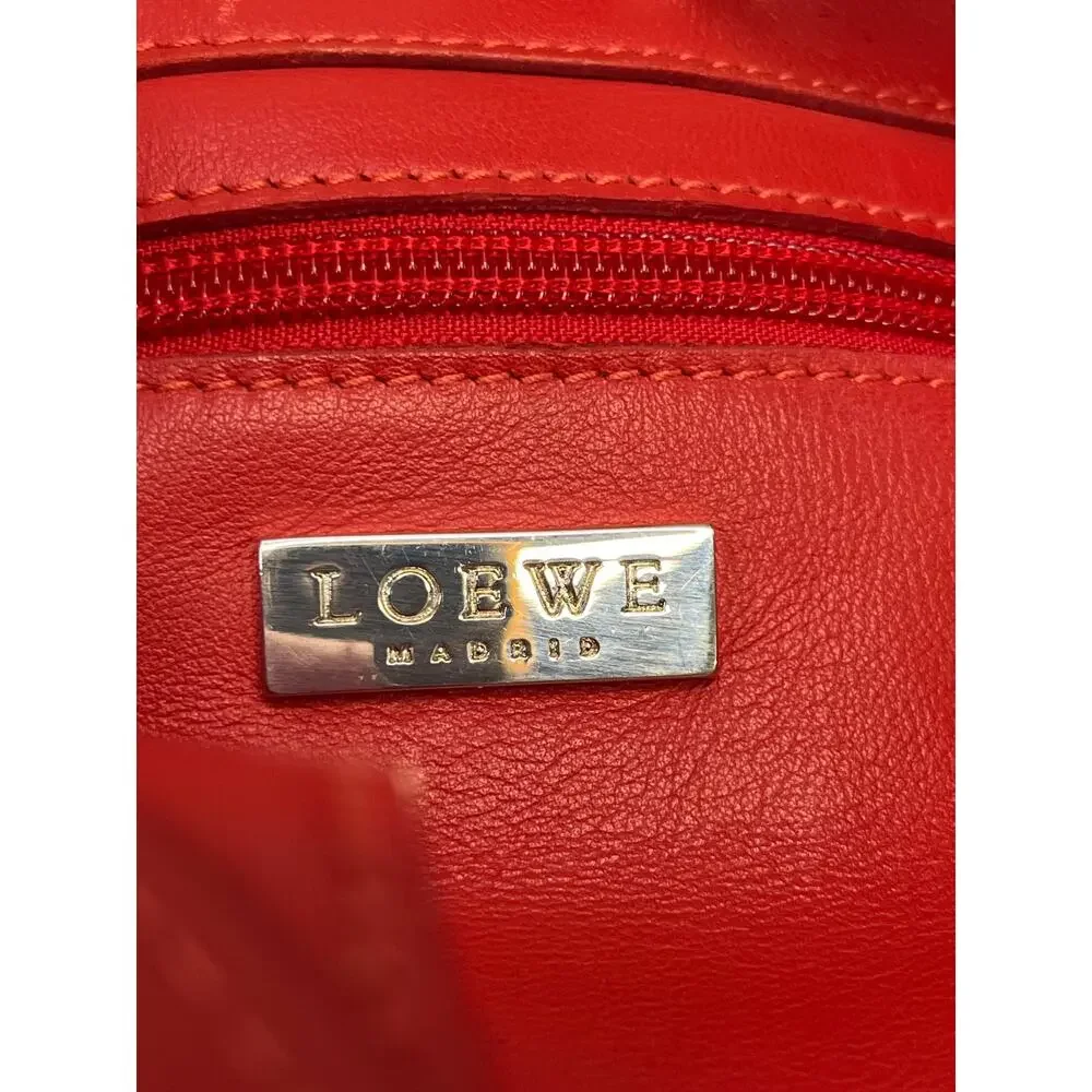 Loewe Red Leather Hobo Shoulder Bag Madrid Minimalist Slouch Handbag